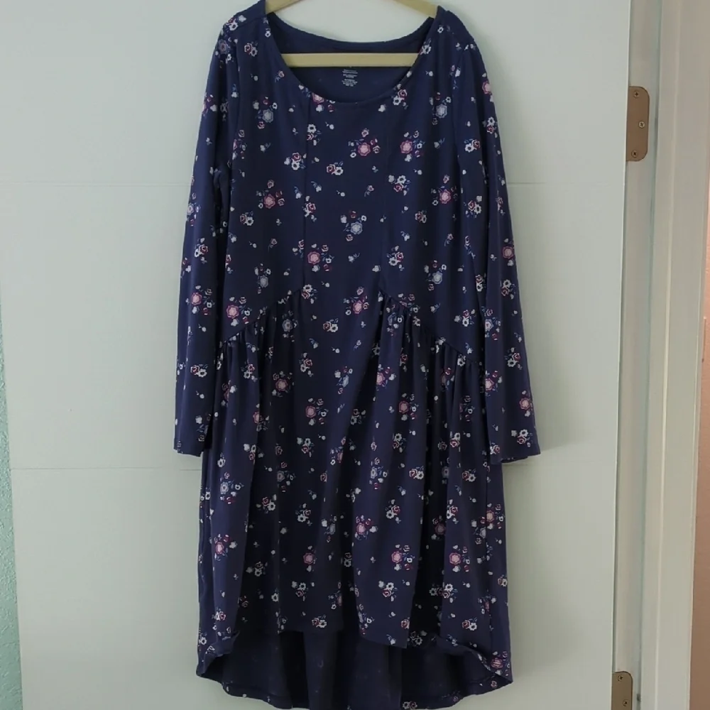 Tea collection Floral Long Sleeve High Low Cotton Dress Easter Girls 12